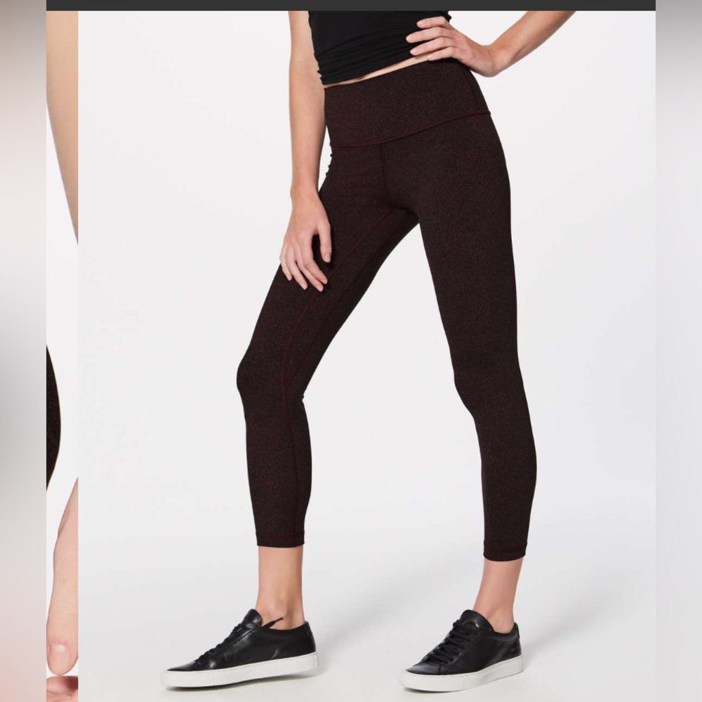 Lululemon Align Pant II (25") Granulite Garnet Black size 12 EUC